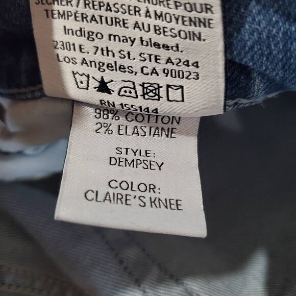 Boyish by Her Dempsey Distressed Button Fly Jeans Womens Size 29 Straight Leg - Picture 15 of 16